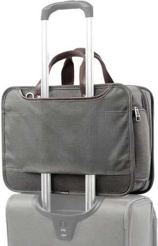 Vista 2 de Travelpro Platinum Elite - Maletín de negocios expandible de 16 pulgadas, Gris Vintage, 16 - pulgadas, Platinum Elite - Maletín de negocios