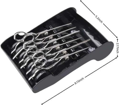 Vista 5 de Tujuna Estante profesional para peluquería, tijeras de peluquería, bandeja de almacenamiento, bandeja de almacenamiento de tijeras de ABS disponible