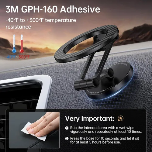 Vista 7 de SYNCWIRE Compatible con soporte MagSafe para automóvil, soporte magnético para teléfono para tablero de automóvil, [flexible de tres ejes] rotación