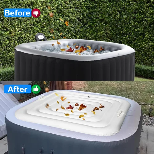 Vista 6 de Cubierta Inflable para Jacuzzi Tapa de Ahorro de Energía para Jacuzzi al Aire Libre, Cubierta Protectora Resistente al Viento e Impermeable