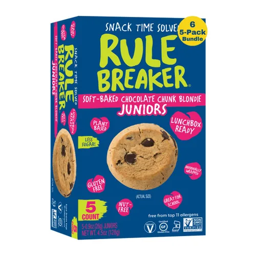 Vista 18 de Rule Breaker - Galletas veganas, sin gluten, sin nueces, hipoalergénicas, Kosher, envueltas individualmente, 1.9 oz, aperitivos