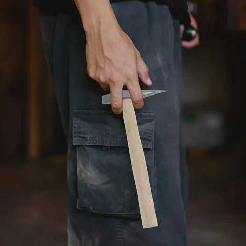 Vista 5 de DOITOOL Martillo astillador mango de madera martillo de soldadura herramienta de eliminación de escoria con agarre de reducción para carpintería