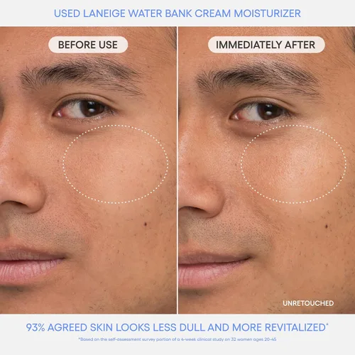 Vista 7 de LANEIGE Crema Hidratante Water Bank Azul con Ácido Hialurónico: Crema facial coreana hidratante con escualano y ceramida para el soporte
