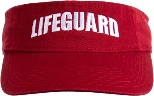 Vista 2 de Visera de salvavidas Sombrero de guardia profesional, gorra roja para hombre y mujer, uniforme de disfraz Rojo