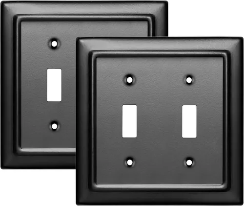 Vista 8 de Monarch Abode Placa de Pared de Interruptor de Palanca de 1 Gang, Placa de Pared de Interruptor Individual de Metal Arquitectónico, Placa Decorativa