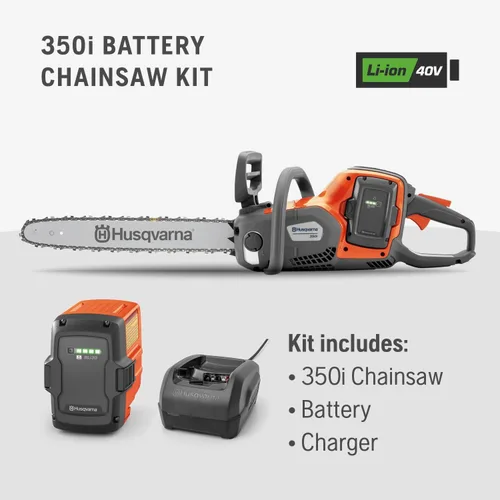 Vista 7 de Husqvarna Power Axe - Motosierra eléctrica inalámbrica 350i, motosierra de 18 pulgadas, motor sin escobillas y potencia de corte superior