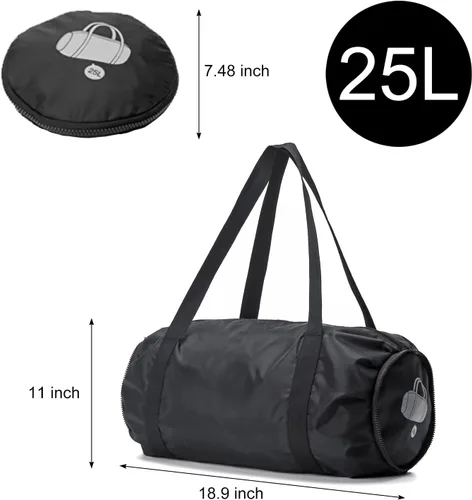 Vista 3 de Pequeña bolsa de gimnasio, bolsa deportiva impermeable para mujeres, mini bolsa de lona portátil para hombres, bolsa de entrenamiento plegable