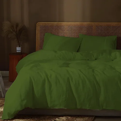 Vista 10 de Juego de funda de edredón de 3 piezas con 2 fundas de almohada, 100% algodón, funda de edredón extra larga para cama de tamaño individual/individual