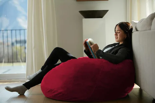 Vista 4 de Saco de sofá – Puff de felpa ultra suave, con espuma viscoelástica y funda de micro-gamuza, mueble rellenos de espuma y accesorios rellenos