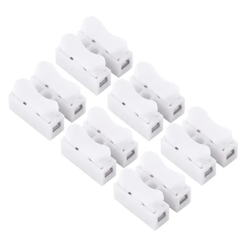 Vista 5 de 100 conectores de alambre de resorte, 5A 220 V 2 Pin Push Quick Wire Cable Conector Terminal de cableado blanco