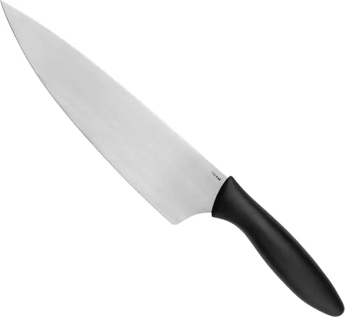 Vista 2 de Kershaw Cuchillo de chef de 8 pulgadas, negro, hoja de borde liso de acero inoxidable de 8 pulgadas, funda incluida, mango cómodo, cuchillo de chef