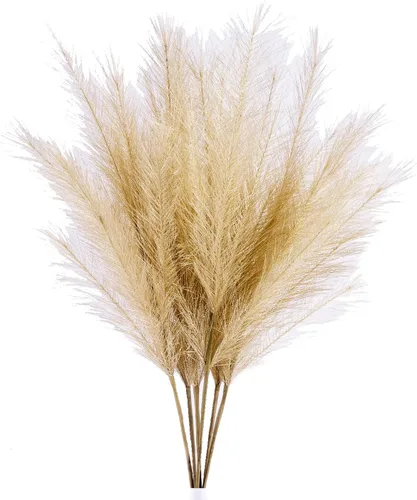 Vista 11 de UiiziC Hierba sintética de las pampas, 8 piezas de 30 pulgadas/76cm, flores artificiales secas y esponjosas, césped ascendente para rellenos de Negro
