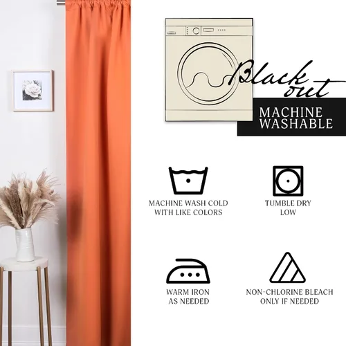 Vista 6 de Best Home Fashion Paneles de cortinas opacas de alta calidad, con aislamiento térmico sólido, cortinas opacas para tratamiento de ventanas