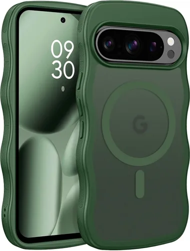 Vista 14 de BENTOBEN Funda magnética para Google Pixel 10, bonita funda rizada ondulada Pixel10 [compatible con MagSafe], antideslizante, a prueba de golpes