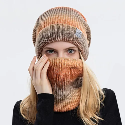 Vista 4 de Gorro de punto para mujer, gorro de esquí de invierno, gorro térmico para mujer, orejeras de invierno, gorro de ciclismo, blanco para mujer