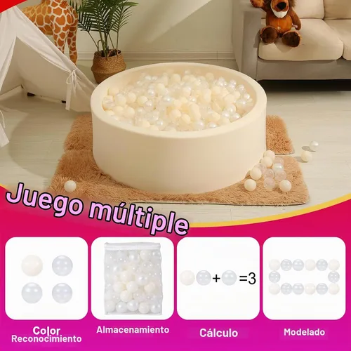 Vista 2 de Bolas de pozo de bolas Realhaha 50 100 200 500 Bolas de juego de plástico para bebés, niñas, niños pequeños, tienda de campaña, piscina, sala
