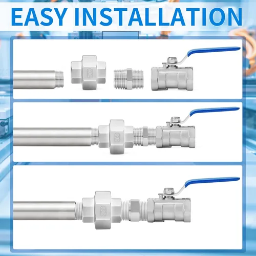Vista 8 de ChillWaves Montaje de tubería de acero inoxidable 304, unión, adaptador de rosca hembra NPT de 2 "(1 PACK)