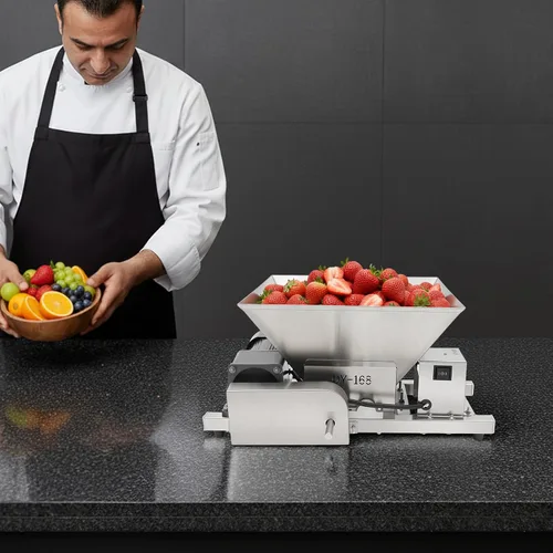 Vista 2 de Electric Fruit Crusher 60W Pure Copper Motor - 44LBS/H Stainless Steel Fruit Grinder with 1.06GAL Capacity, Forward & Reverse Control for Wine