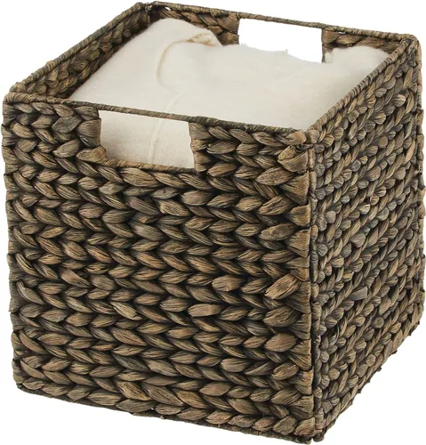 Vista 7 de mDesign L - Cesta de almacenamiento tejida con jacinto, en forma de cubo, 2 unidades Negro