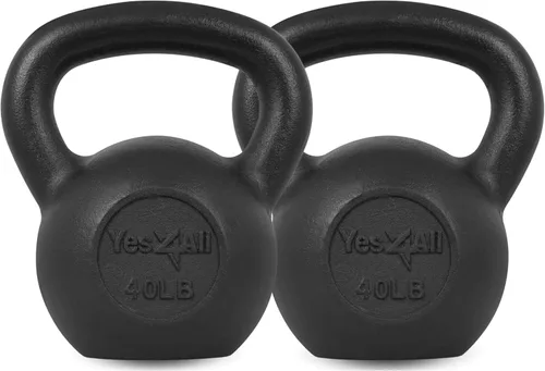 Vista 9 de Yes4All Pesa rusa de hierro fundido, pesas rusas para entrenamiento de fuerza 5-80 libras (5, 10, 15, 20, 25, 30, 35, 40, 45, 50, 60, 70, 80 libras)