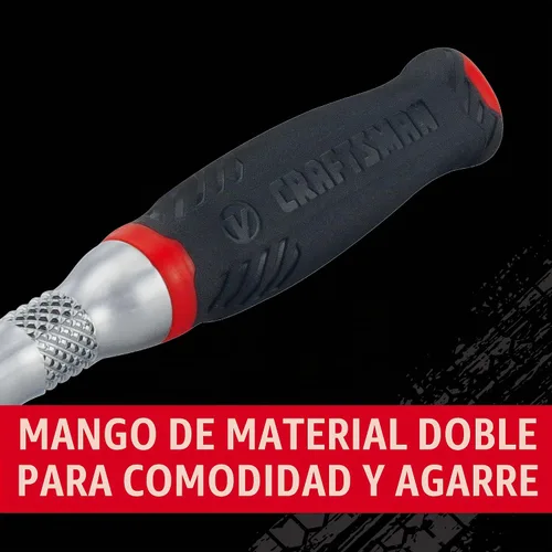Vista 5 de CRAFTSMAN Trinquete Serie V, accionamiento de 1/4 pulgada, 80 dientes, agarre cómodo (CMMT86304V)