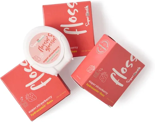 Vista 11 de SuperMouth® Hilo dental sin flúor, hilo dental expansible para eliminar la placa y soporte del esmalte, fórmula suave para niños, adultos y mujeres