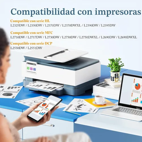 Vista 2 de TN760 - Cartucho de tóner negro compatible con Brother TN-760 TN730, negro