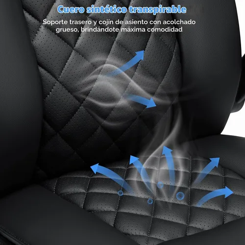 Vista 9 de Silla de oficina grande y alta de 450 libras, silla de escritorio ejecutiva Negro