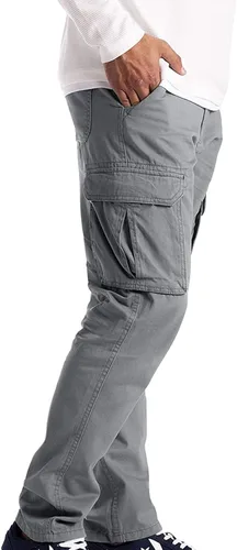 Vista 3 de Cargo Pants for Men Baggy Relaxed Fit Causal Work Trousers Outdoor Hiking Cargo Sweatpants Pockets Athletic Joggers