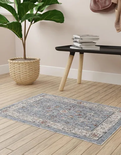 Vista 11 de Unique Loom Eco Traditional Collection - Alfombra de área - Coherance (rectangular 2' 0" x 3' 0", gris carbón/marfil)