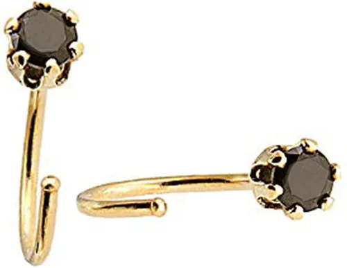 Vista 41 de Half Huggie Birthstone Gold Hoop Earrings for Women Tiny Cartilage Stud Piercing Earring Hypoallergenic Earring Screw Back Dainty Hug