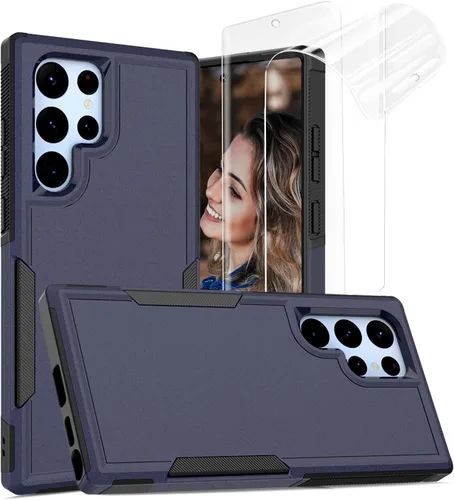 Vista 109 de Jeylly Funda para Samsung Galaxy S10 Plus S10+, ajuste delgado, doble capa, resistente, absorción de golpes, TPU con carcasa trasera de Negro
