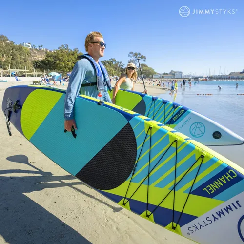 Vista 8 de Jimmy Styks Tablas inflables de remo de pie de ISUP con accesorios, canal, Strider y Mutt ISUP