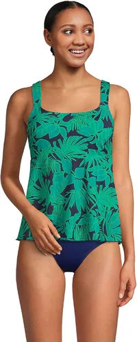 Vista 3 de Lands' End Tankini con cuello redondo y tirantes ajustables para mujer