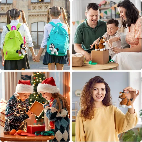 Vista 5 de HollyHOME 8 piezas de caballos de peluche, caballos mini de peluche a granel, caballos de peluche para fiestas temáticas de animales, cumpleaños