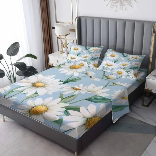 Vista 22 de Sábanas japonesas tamaño Queen – Sábanas de cama de estilo asiático, microfibra suave, bolsillo profundo, sábanas y fundas de almohada estampadas