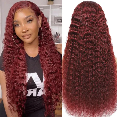 Vista 23 de Pelucas de cabello humano con encaje frontal lacio HD transparentes de 13 x 4, color degradado Ombre, onda profunda de 4/27, pelucas de encaje