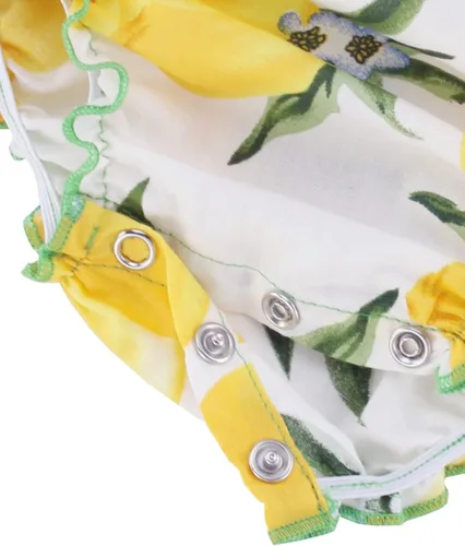 Vista 4 de Mameluco con Volantes y Estampado Floral para Bebé Niña Ropa de Verano