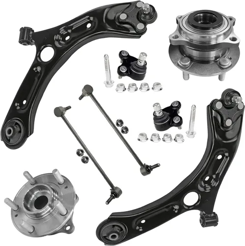 Vista 47 de Detroit Axle - Kit de suspensión delantera 4WD para Nissan Frontier Pathfinder Xterra, 2 cubos de rodamientos de ruedas, 2 brazos de control