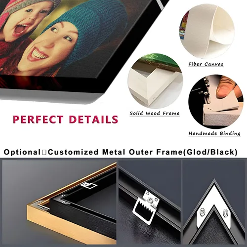 Vista 5 de Uayuios Lienzo personalizado con tus fotos, marco de lienzo personalizado para pared, para crear póster de boda, mascota, familia, 8 x 6 pulgadas