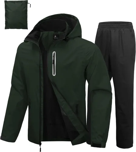 Vista 12 de Traje de lluvia de golf impermeable para hombre, equipo de lluvia, chaqueta y pantalón para exteriores, ligero, impermeable con capucha Pantalones