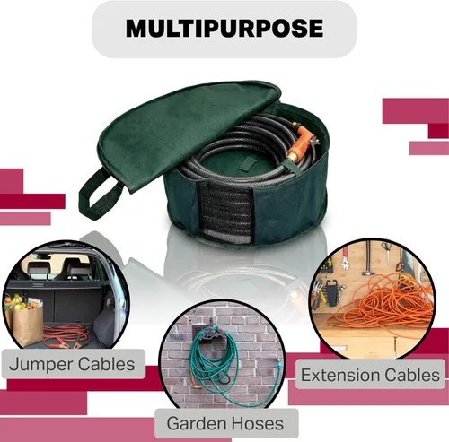 Vista 6 de LAMINET Fundas de herramientas multiusos para exteriores, bolsa de herramientas para manguera de jardín para cable de carga EV, cables de puente