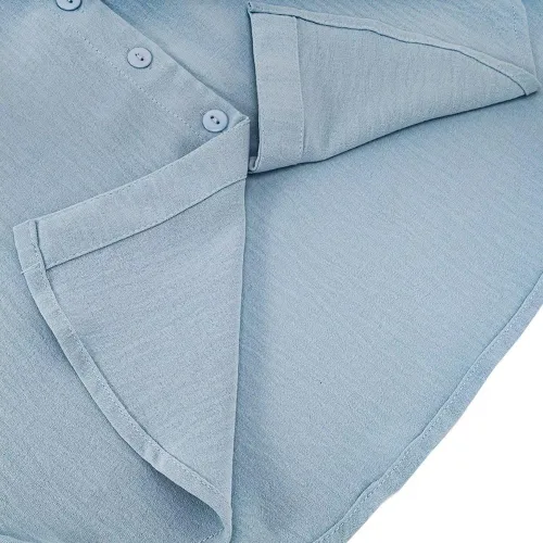 Vista 5 de ZC&GF Camisas de gasa con cuello en V y botones para mujer, blusas casuales de gasa