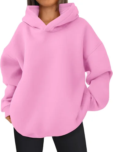 Vista 10 de EFAN Sudadera cómoda con capucha de gran tamaño para mujer Verde Armada (ArmyGreen)