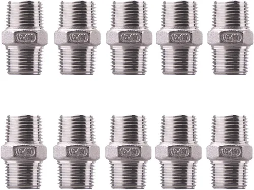 Vista 12 de Boquilla hexagonal macho NPT de 1 pulgada - DERPIPE acero inoxidable 304 roscado para kit de preparación, aplicación de tuberías caseras