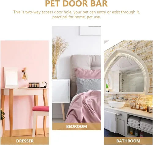 Vista 8 de DOITOOL Puerta interior integrada para mascotas con portal para gatos para pasaje de túnel de bricolaje, puerta ligera de plástico ABS para mascotas