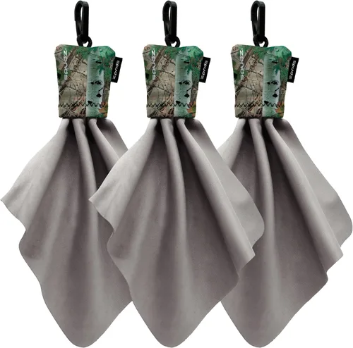 Vista 7 de SPUDZ Limpiador clásico de lentes de microfibra, bolsa con clip, lavable, para binoculares, visores, gafas, pantallas Alpine Mountain Camo, 6 x 6