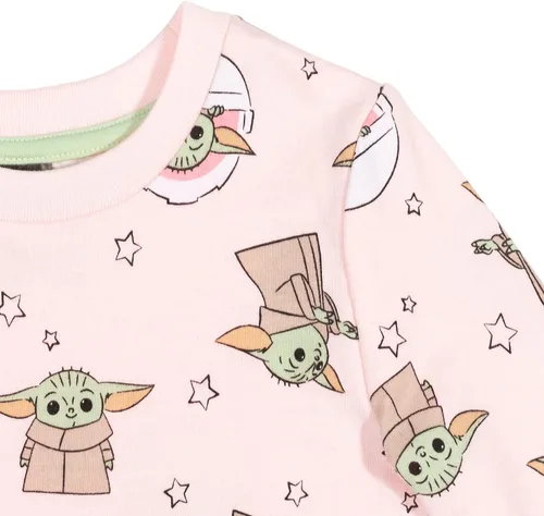 Vista 6 de STAR WARS Mandalorian The Child - Sudadera de rizo francés para niñas, color rosa, Rosado