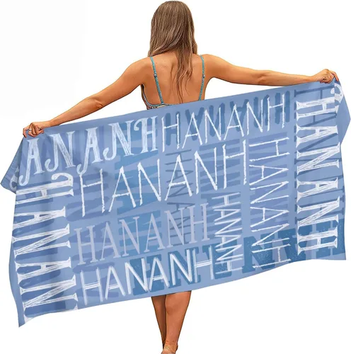 Vista 17 de Toalla de playa con nombre personalizado para adultos, niños, toalla de playa súper suave de secado rápido para niñas y niños, toalla de playa