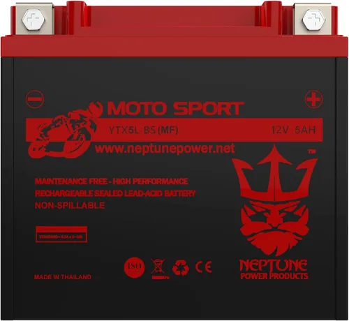 Vista 2 de YTX5L-BS - Scooter ATV de motocicleta de alto rendimiento con batería de Neptune